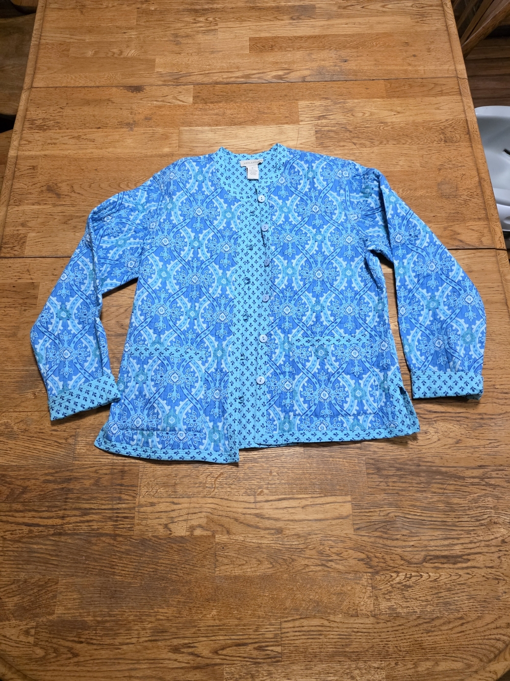 Appleseed's Quilted Cotton Geometric Floral Pattern Jacket